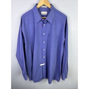 Pierre Balmain Blue Dress Shirt Size 18 35 XXL Long Sleeve Designer Old Money